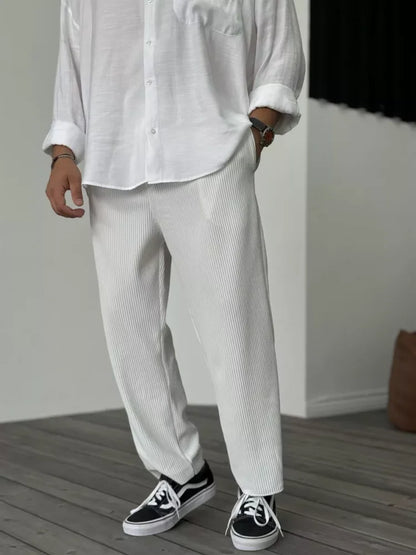 Pantalon Moderne à Rides pour Homme