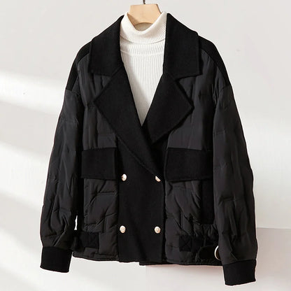 Veste Hiver Féminine Douce et Chaud avec Broderie