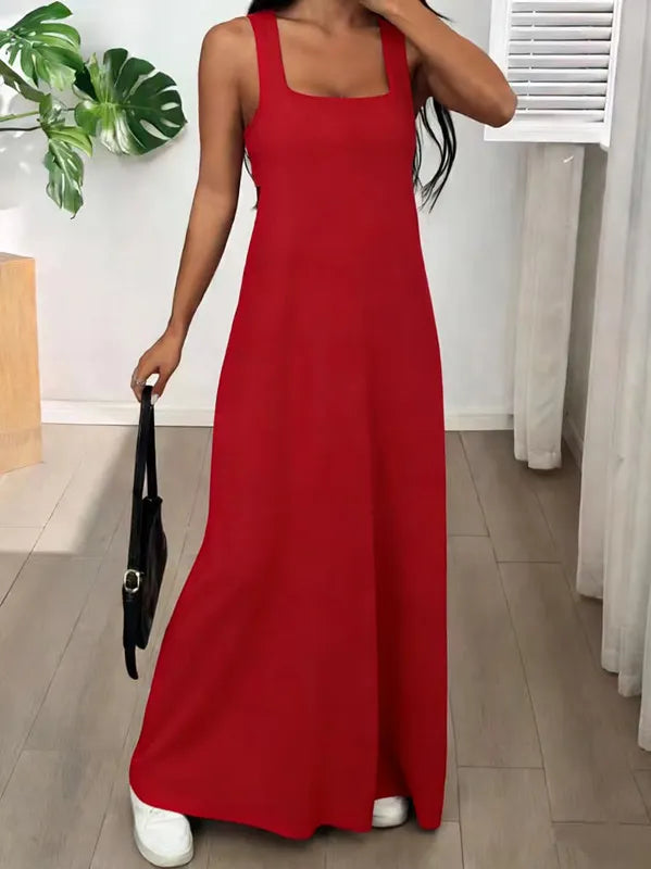 Robe longue Femme Effet Deux Pièces Découpes Latérales