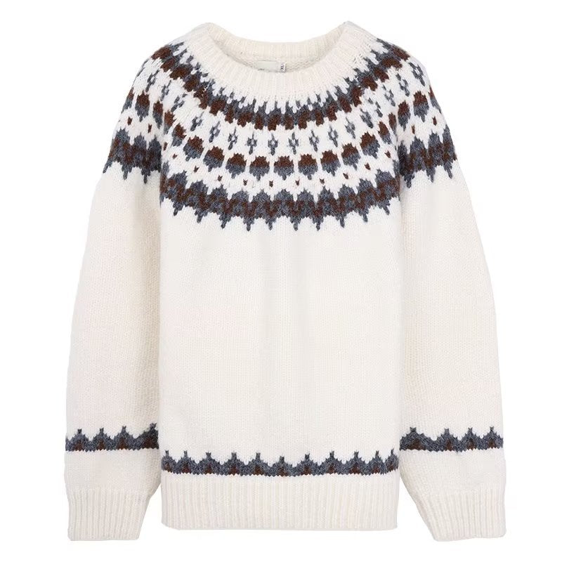 Pull Slim Fit avec Manches Côtelées et Col Rond - PanierRoyale