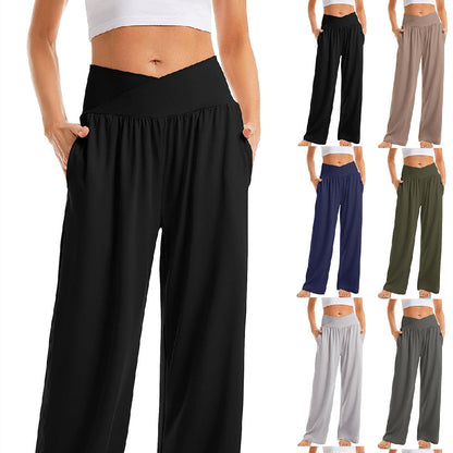 Pantalon de sport femme taille haute élastique - PanierRoyale