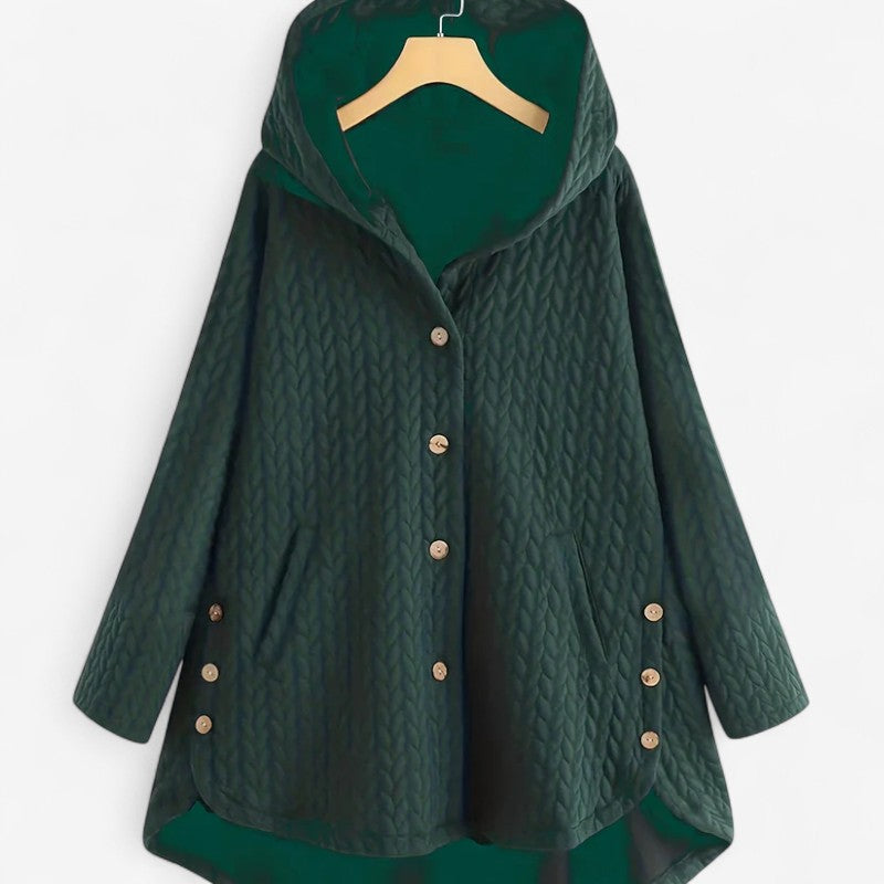 Veste mi-longue casual avec capuche et poches zippées