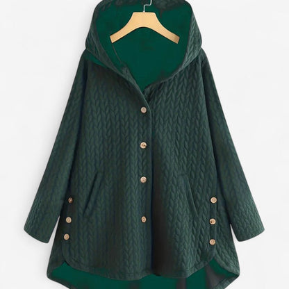Veste mi-longue casual avec capuche et poches zippées