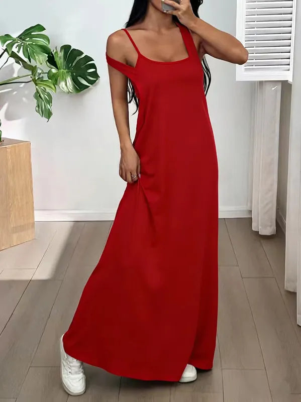 Robe longue Femme Effet Deux Pièces Découpes Latérales