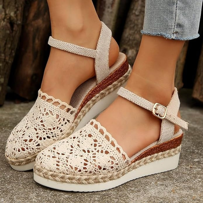 Sandales Espadrilles Femmes Été Chic avec Broderies et Look Décontracté - PanierRoyale