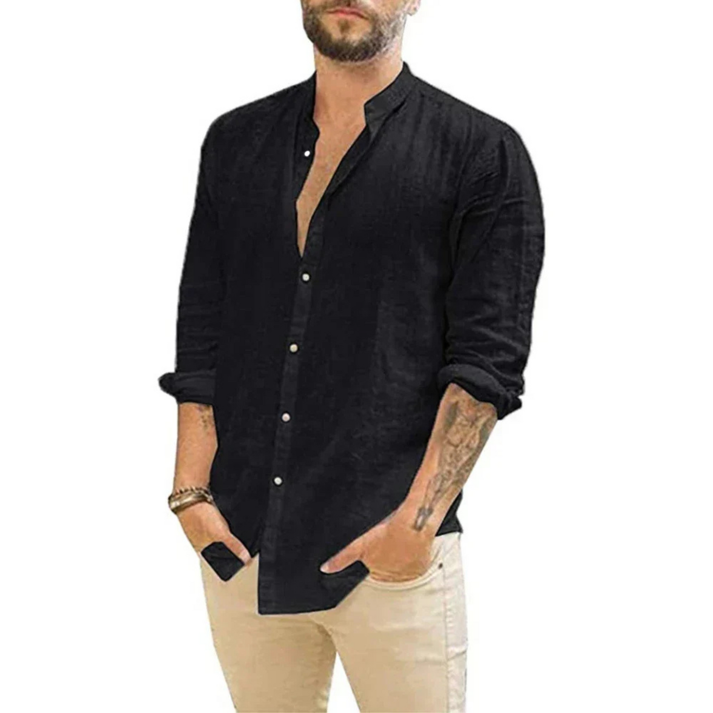 Chemise Homme Lin Coton Respirant Pour Été - PanierRoyale