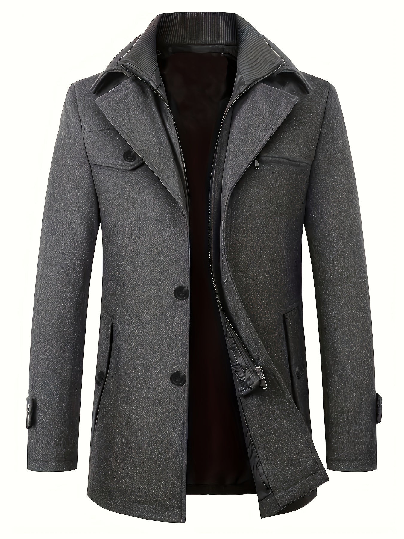 Manteau Homme Hiver Gris Clair Élégant - PanierRoyale