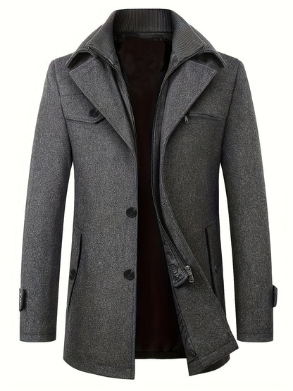 Manteau Homme Hiver Gris Clair Élégant - PanierRoyale