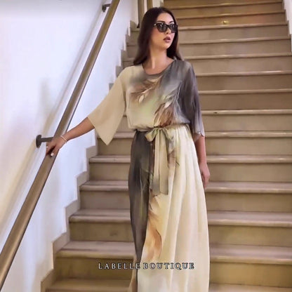 Robe Maxi Femme en Chiffon Léger Coupe Fluide