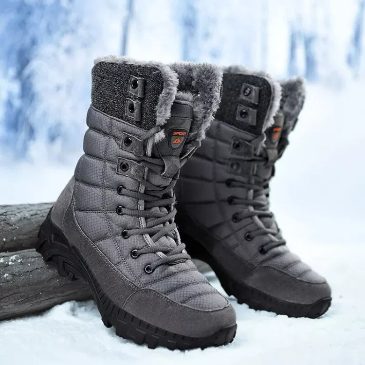 Bottes Hiver Homme Cuir Noir Imperméables - PanierRoyale