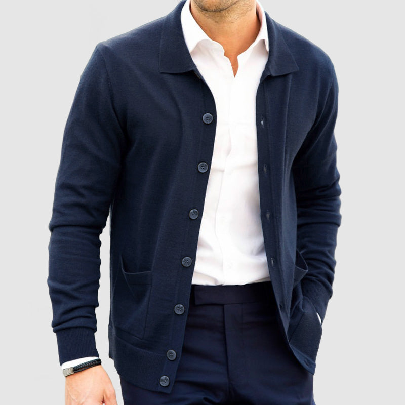 Cardigan Homme Hiver Chaud avec Poche et Col - PanierRoyale