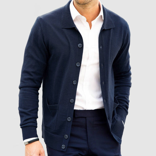 Cardigan Homme Hiver Chaud avec Poche et Col - PanierRoyale