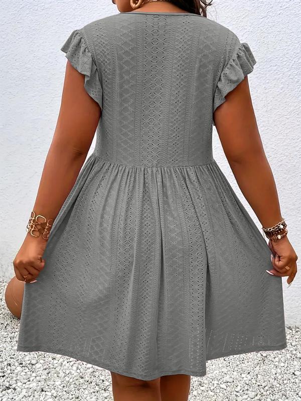 Robe Femme Décolleté Découpé Manches Volantées