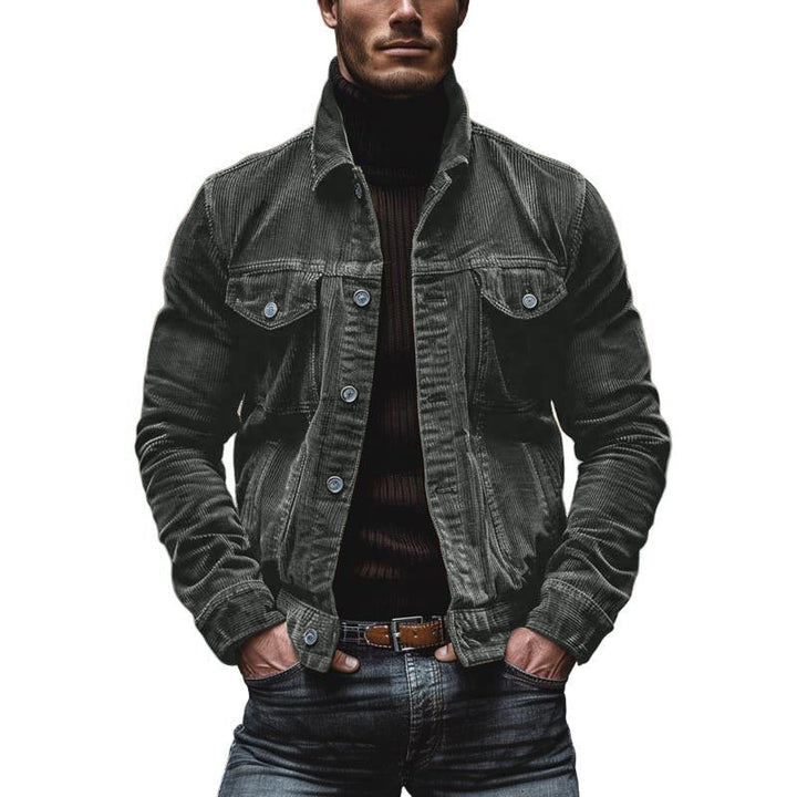 Veste Velours Doux à Poches avec Col Montant - vue 3