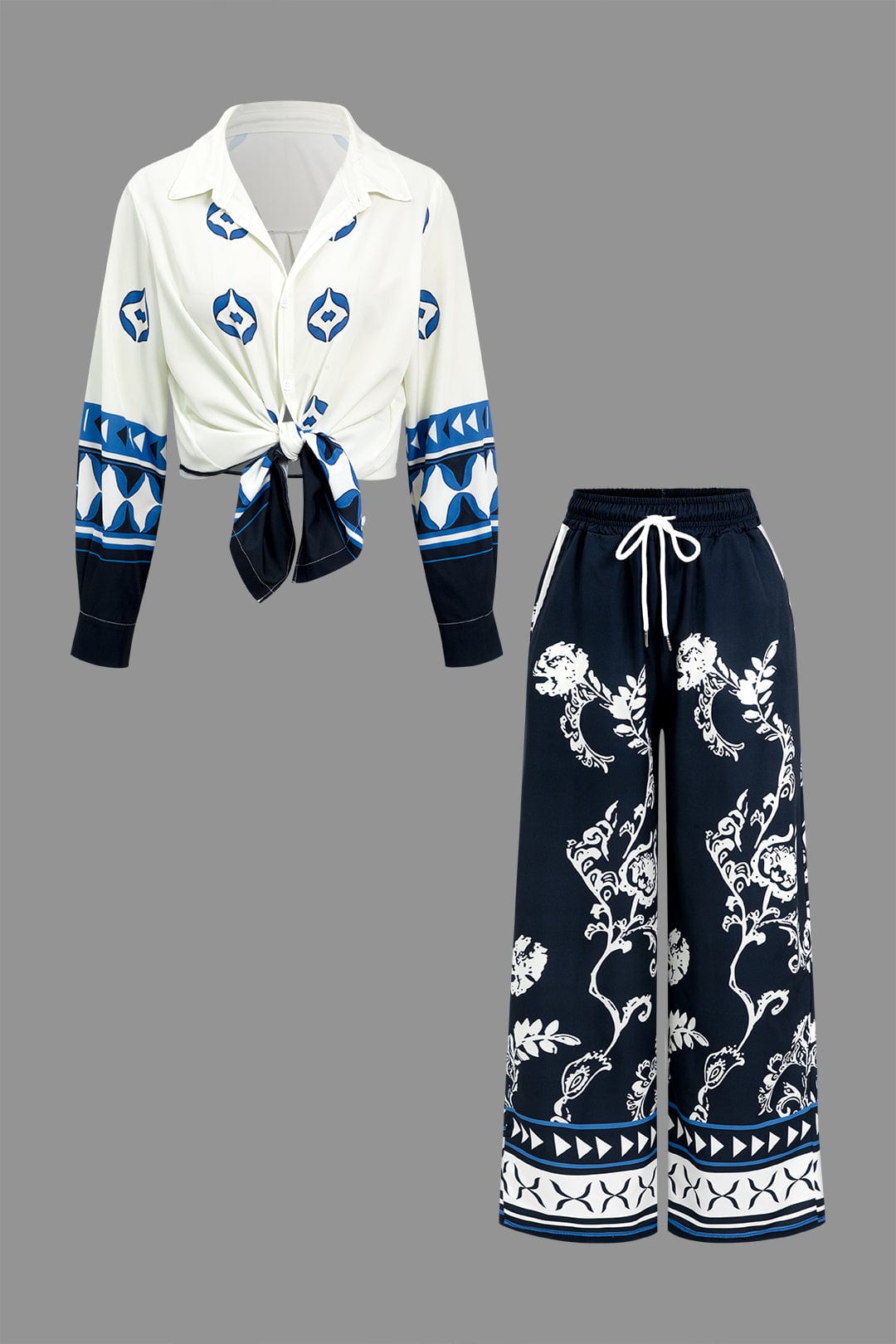 Robe Bohème Décontractée avec Blouse et Pantalon Large - BerlinGlamour