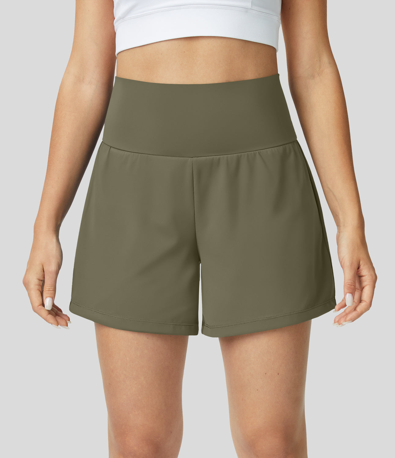 Shorts de Yoga 2 en 1 avec Poches pour Femme