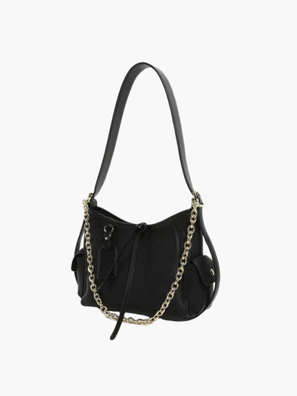 Sac à Épaules en Cuir avec Boucles Métalliques