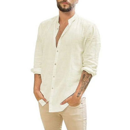 Chemise Homme Lin Coton Respirant Pour Été
