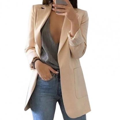 Veste Femme Élégante Sans Boutons Longue
