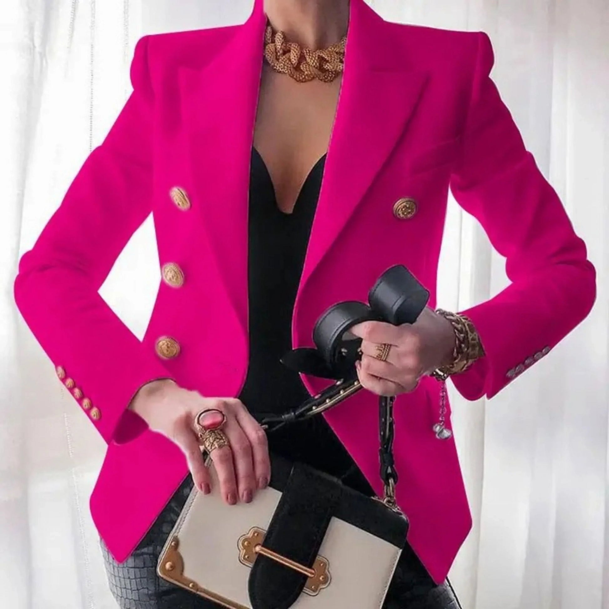 Veste Femme Élégante à Boutons Luxe - luxestyle