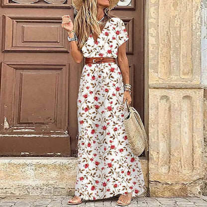 Robe Décontractée Florale Col V