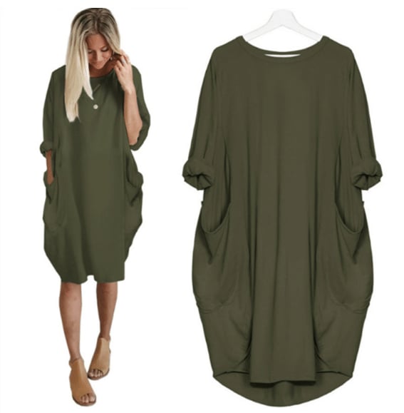 Robe Été Légère pour Femme - Col Rond et coupe Droite