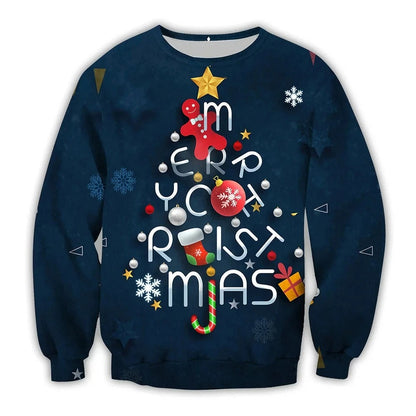 Pull de Noël Rouge Brillant avec Cerf Pour Homme et Femme