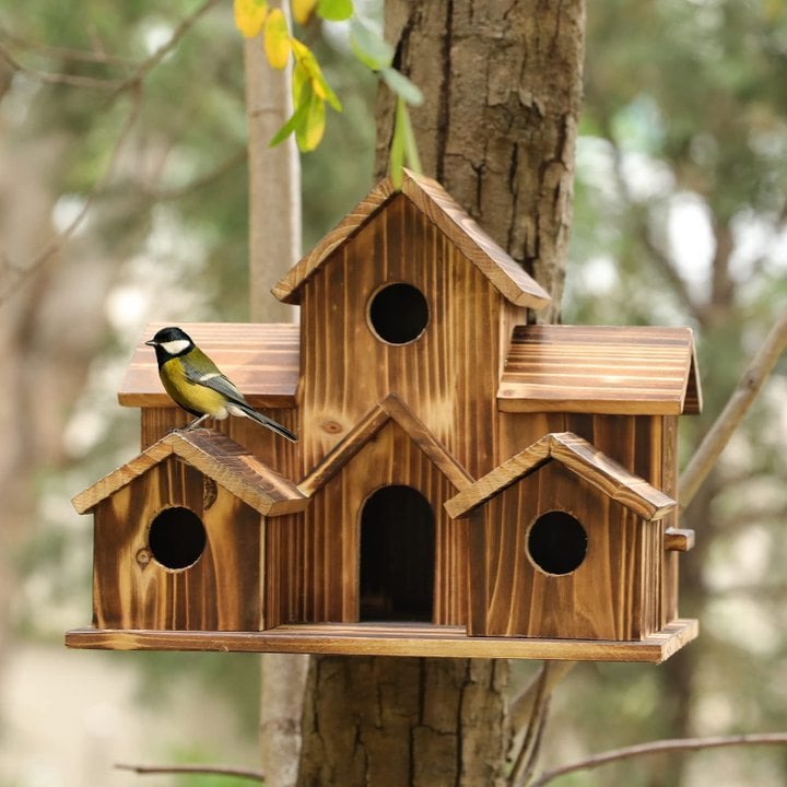 Abri Oiseaux Bois Multiple Niches - PanierRoyale