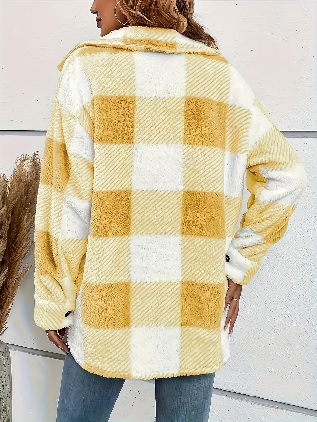 Veste Femme Peluche Coupe Ample Manches Longues