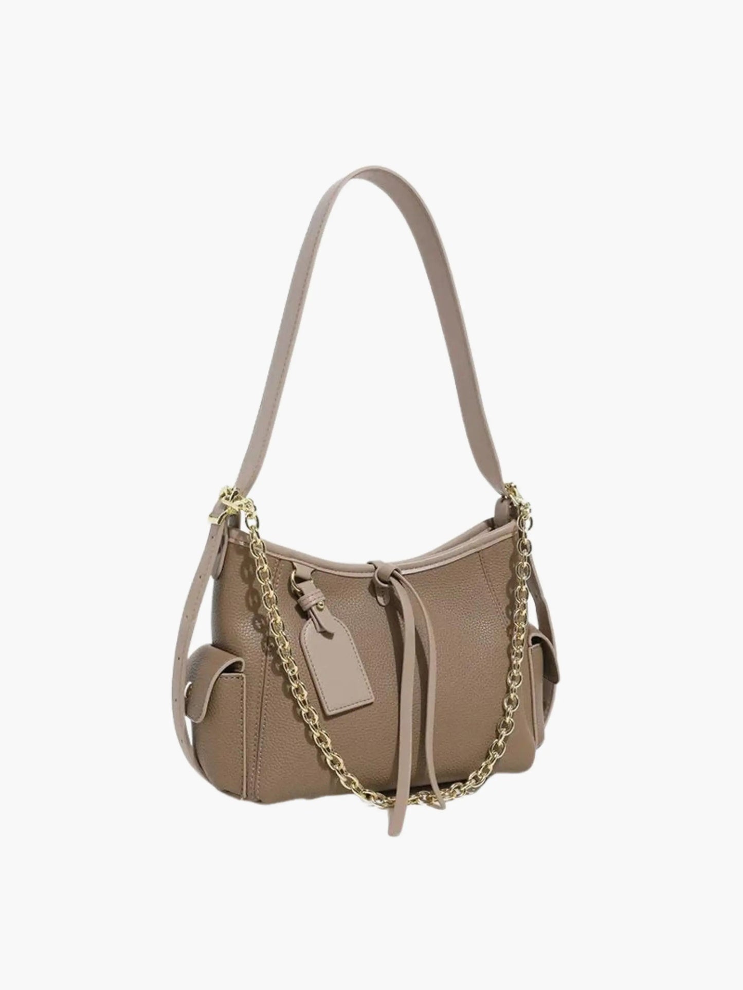 Sac à Épaules en Cuir avec Boucles Métalliques