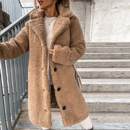 Manteau Fourrure Synthétique Chic Féminin Long