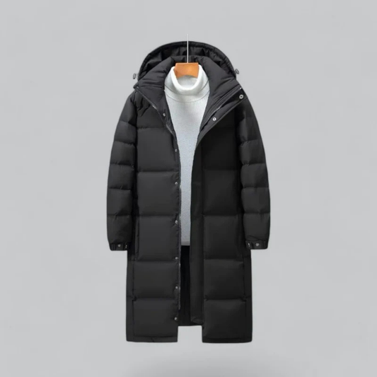 Doudoune Hiver Homme Noir avec Capuche et Manches Longues - PanierRoyale