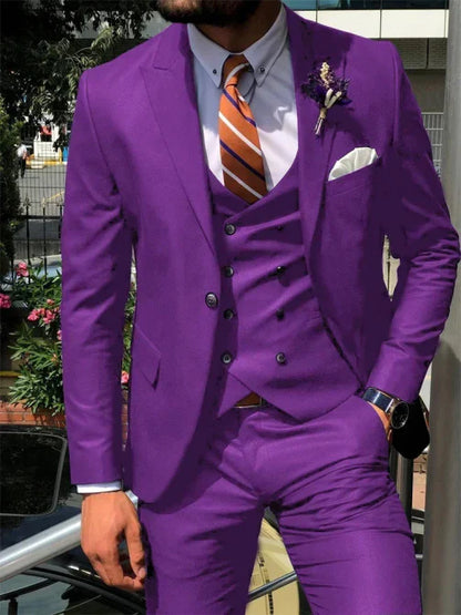 Costume Mariage Homme Classique Tailleur Noir Slim Fit