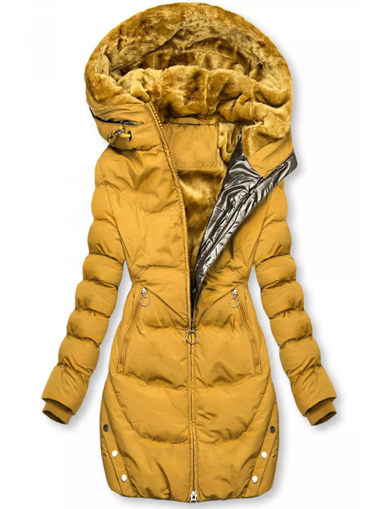 Veste Hiver Élégante avec Capuche et Poches Doublées