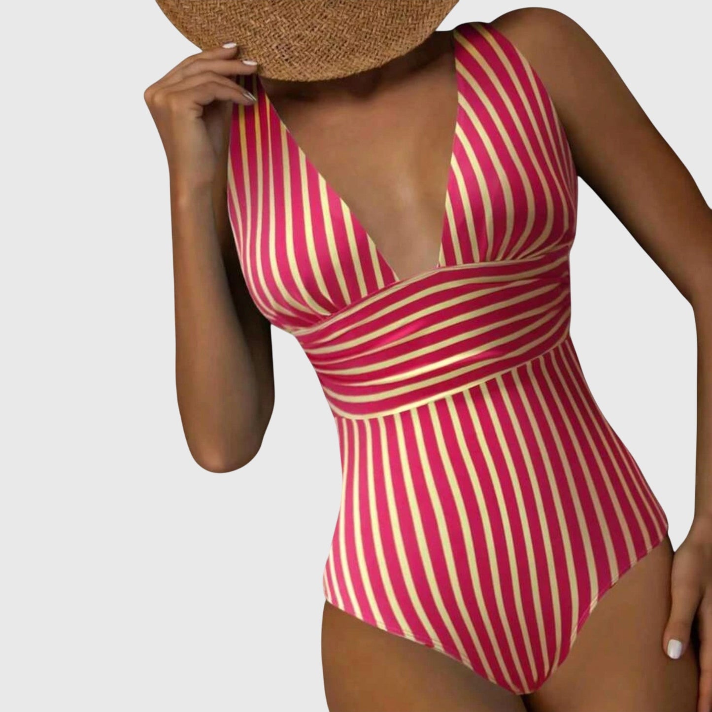 Maillot de bain une pièce Femme Ceinture croisée Col en V plongeant