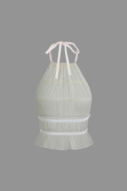 Robe de soirée deux pièces plissée élégante
