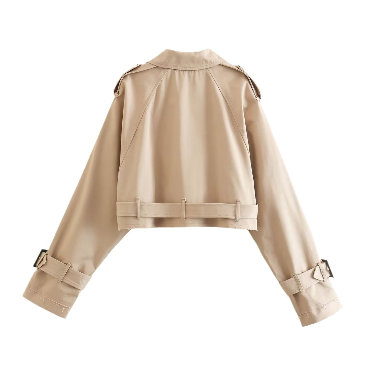 Trenchcoat Femme Court Élégant avec Ceinture