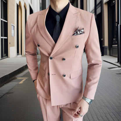 Costume Mariage Slim Fit Trois Pièces Noir Élégant