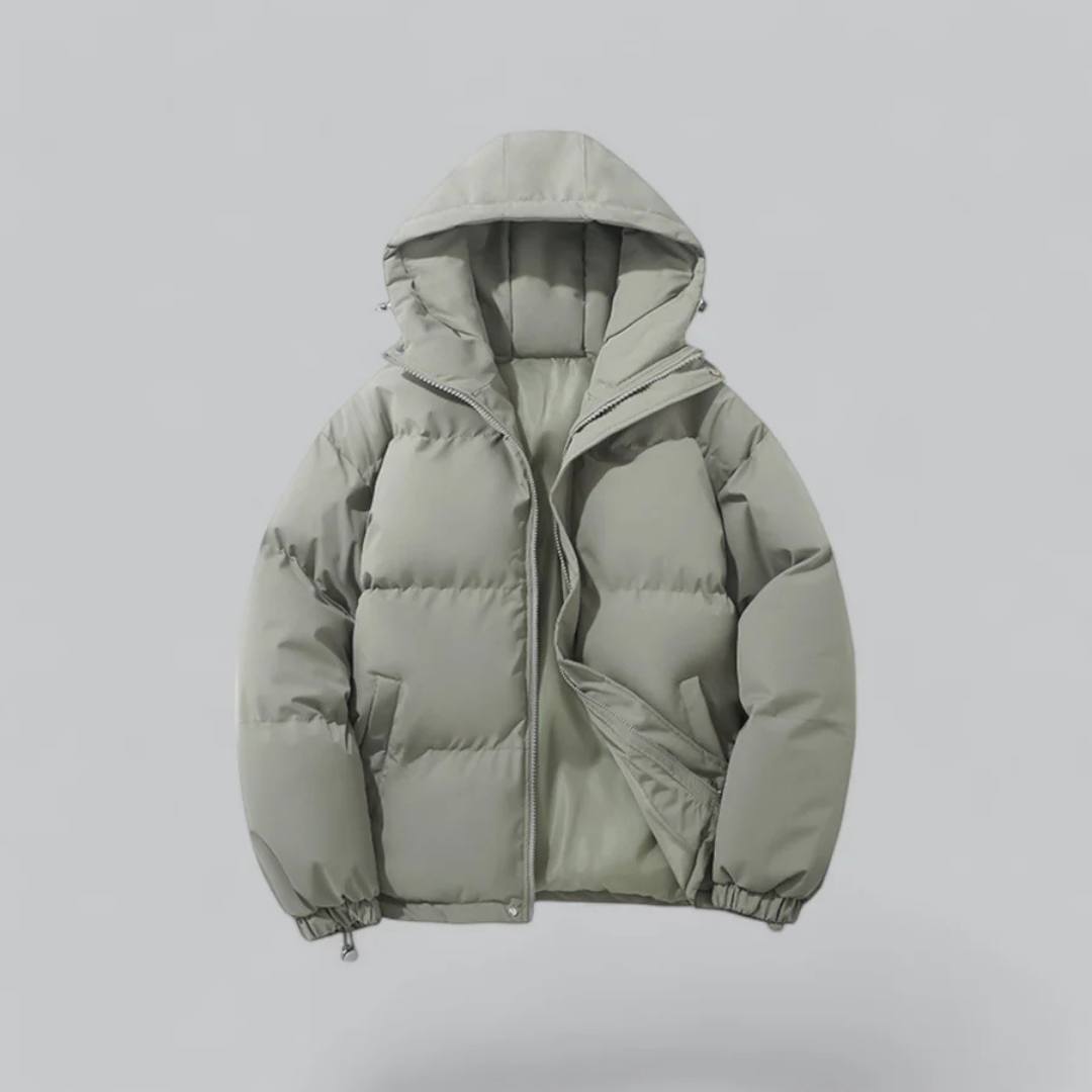 Doudoune Hiver À Capuche Zippée et Chaude