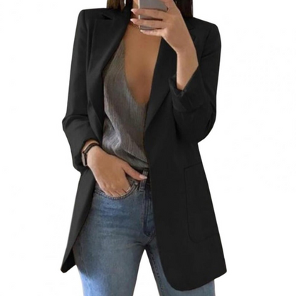 Veste Femme Élégante Sans Boutons Longue