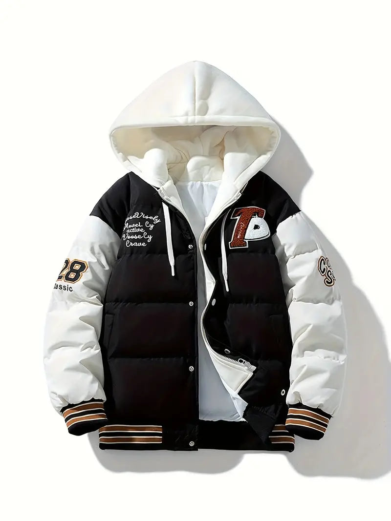 Veste Imperméable Hiver pour Homme avec Capuche et Fermeture Éclair