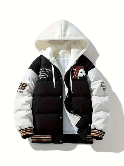 Veste Imperméable Hiver pour Homme avec Capuche et Fermeture Éclair