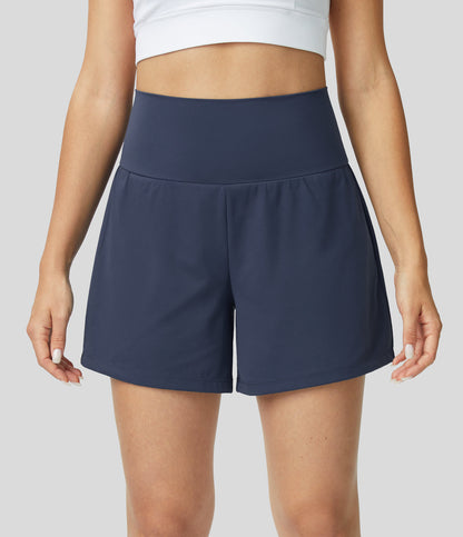 Shorts de Yoga 2 en 1 avec Poches pour Femme