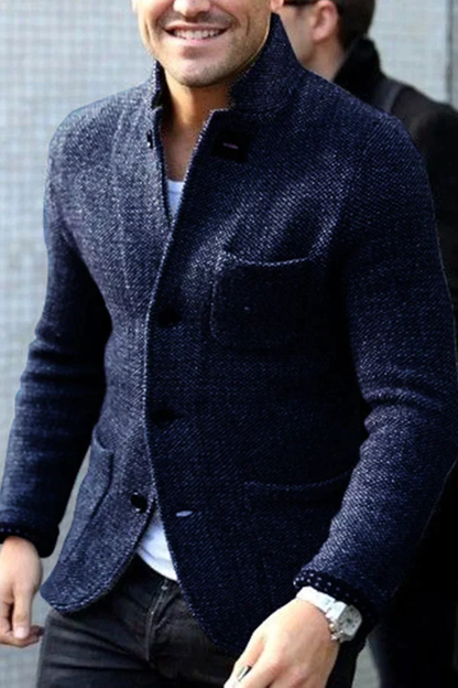 Cardigan Homme Chic en Laine Mérinos avec Décoration Élégante