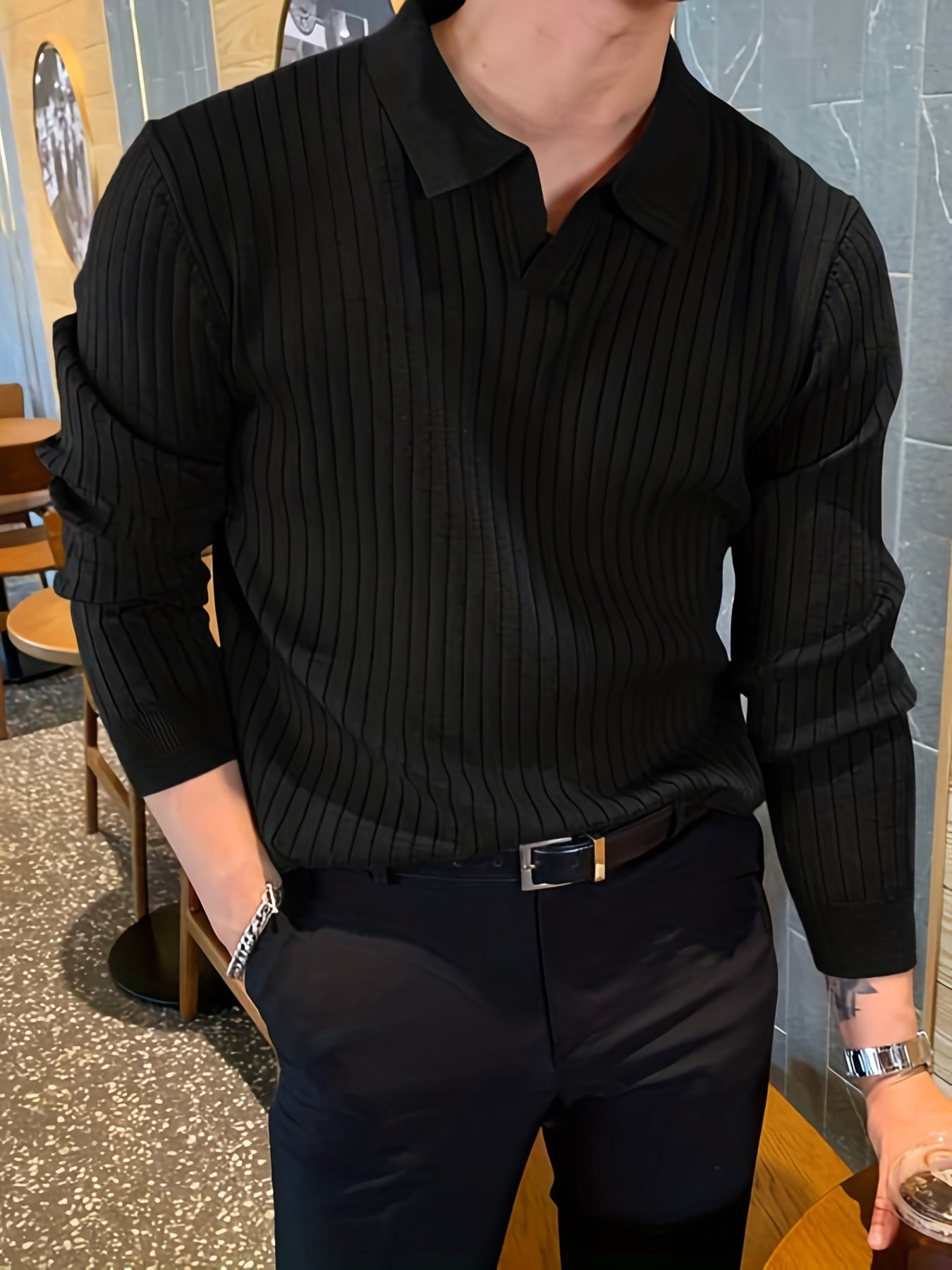 Pull Polo Homme Classique pour Travail et Loisirs