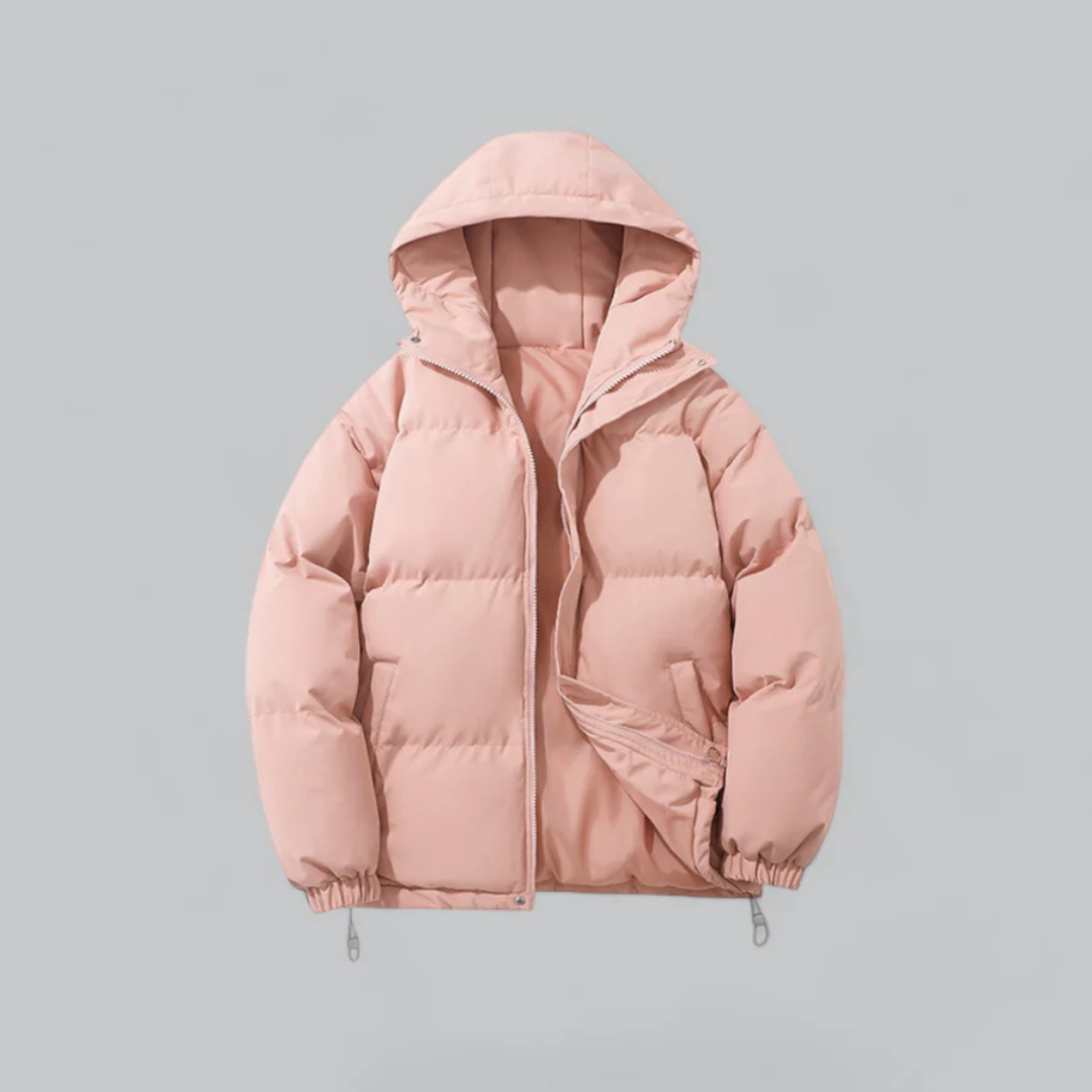 Doudoune Hiver À Capuche Zippée et Chaude