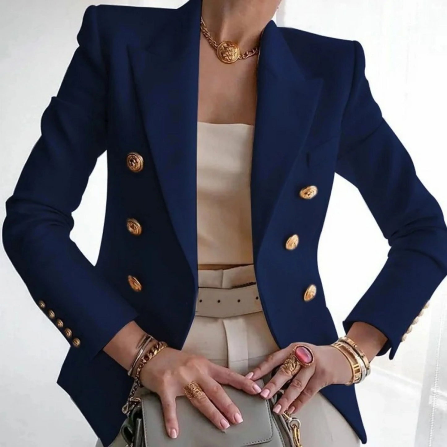 Veste Femme Élégante à Boutons Luxe