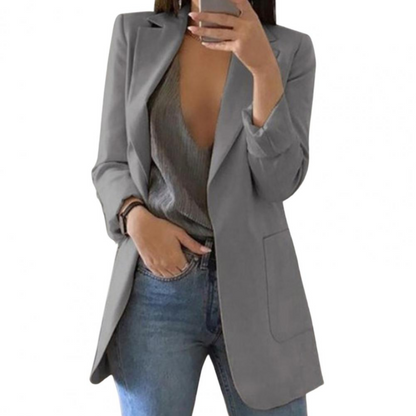 Veste Femme Élégante Sans Boutons Longue