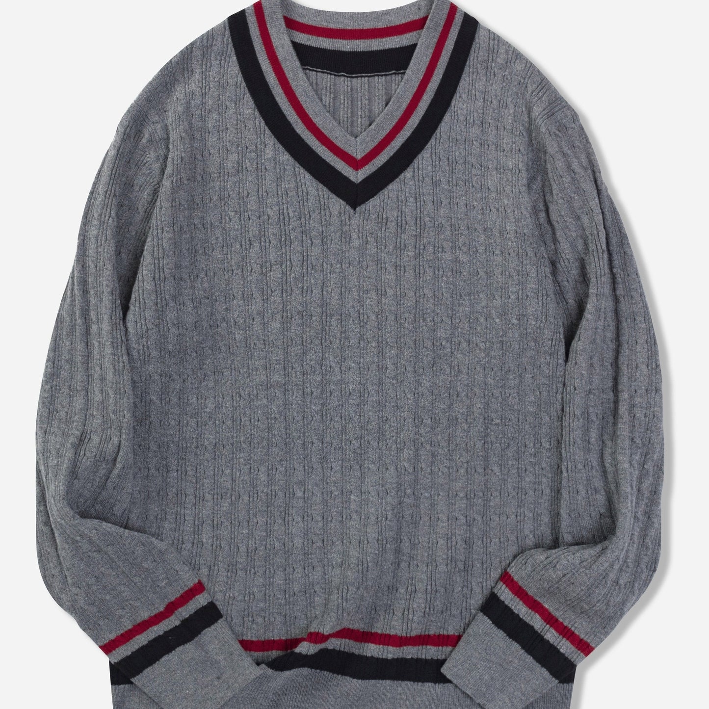 Pull Homme Col V en Laine avec Texture Jacquard - PanierRoyale