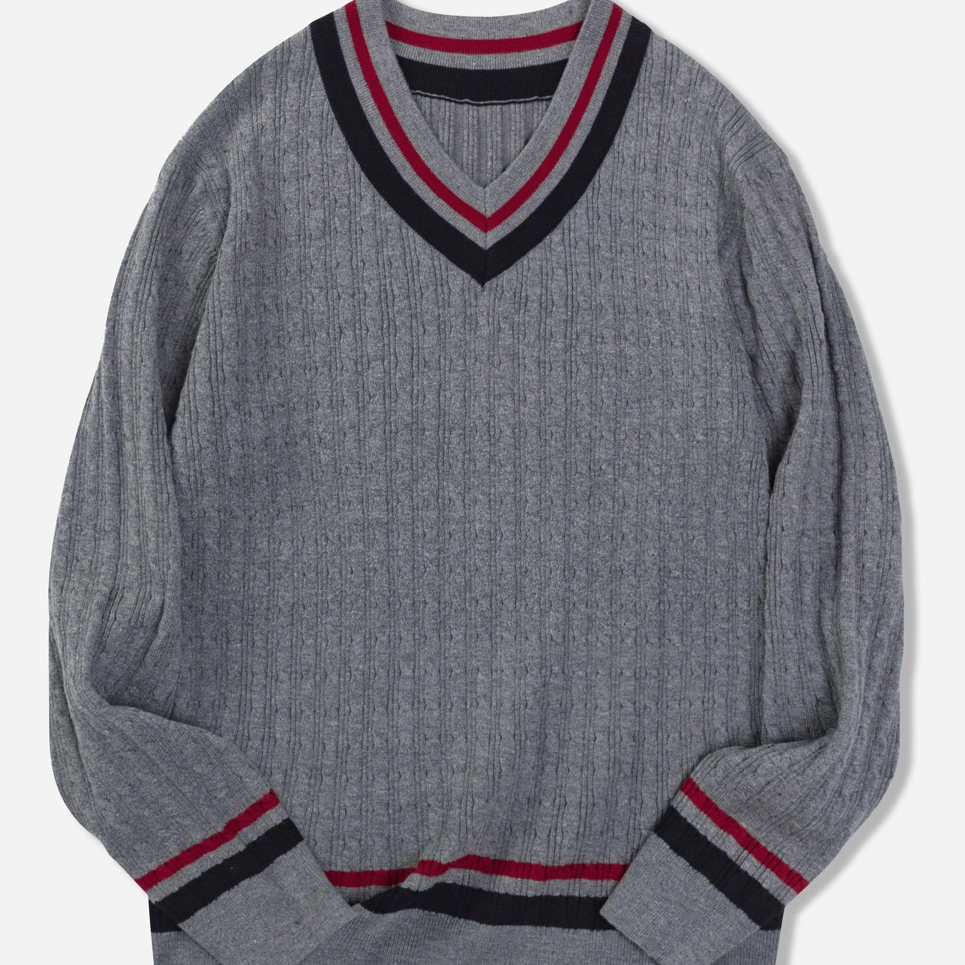 Pull Homme Col V en Laine avec Texture Jacquard - PanierRoyale